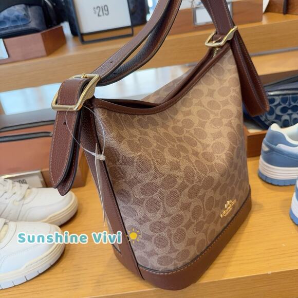 NWT Bundle Coach Jude Duffle Bag CBH20 & CW778 Long Wallet Gold/Tan/Brown Box - Picture 7 of 11